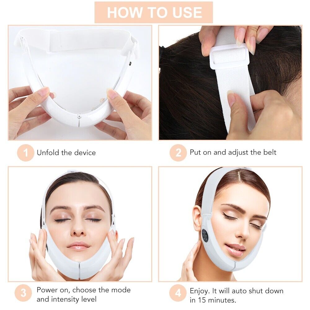 LED Photon Therapy Face Slimming Massager V-Line Pro Facial Lifting Device