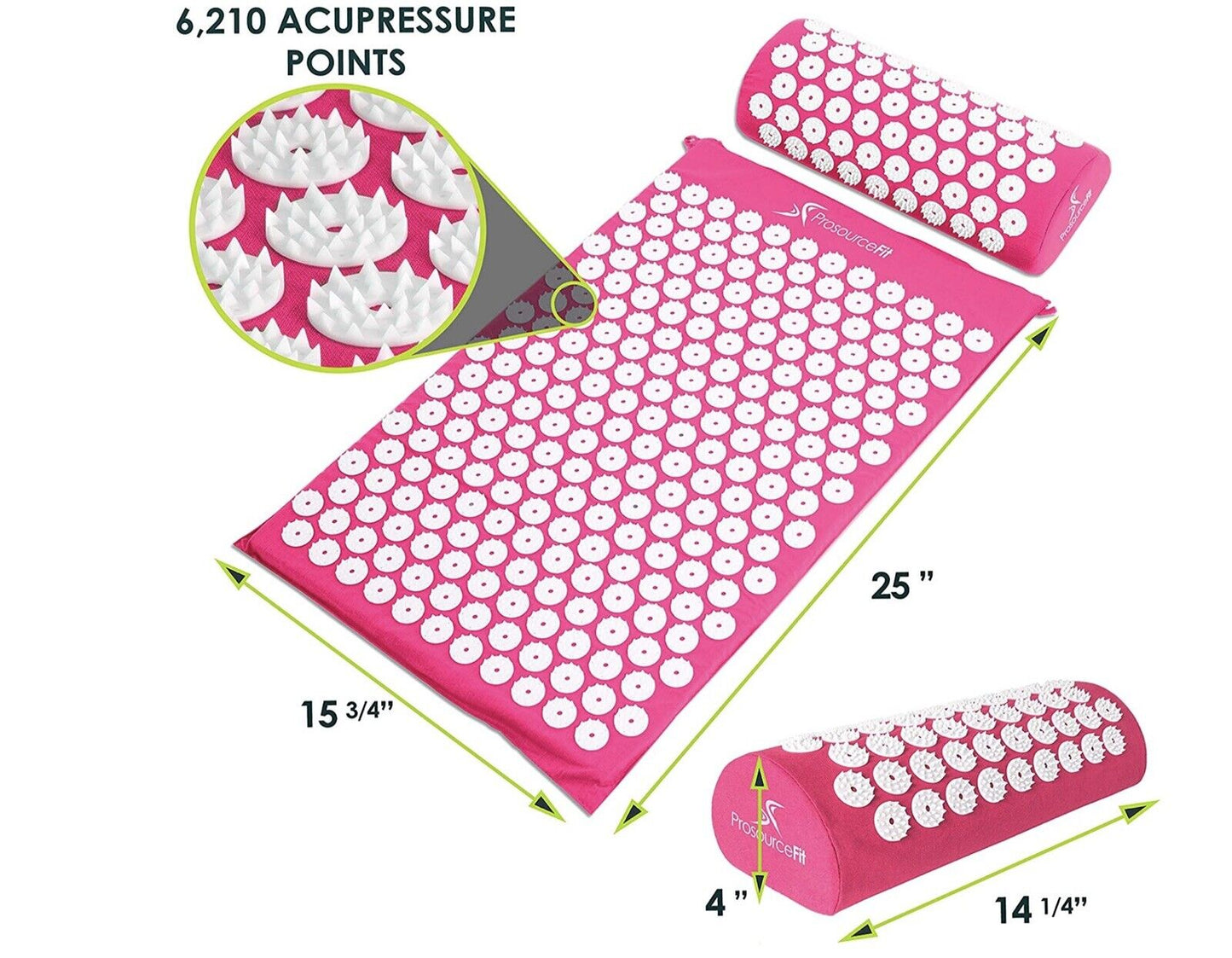 Acupressure Mat and Pillow Set for Back Neck Pain Relief and Muscle Relaxation