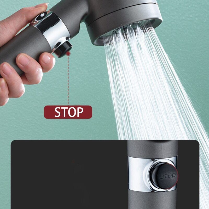 3 Modes Shower Head High Pressure Handheld Showerhead