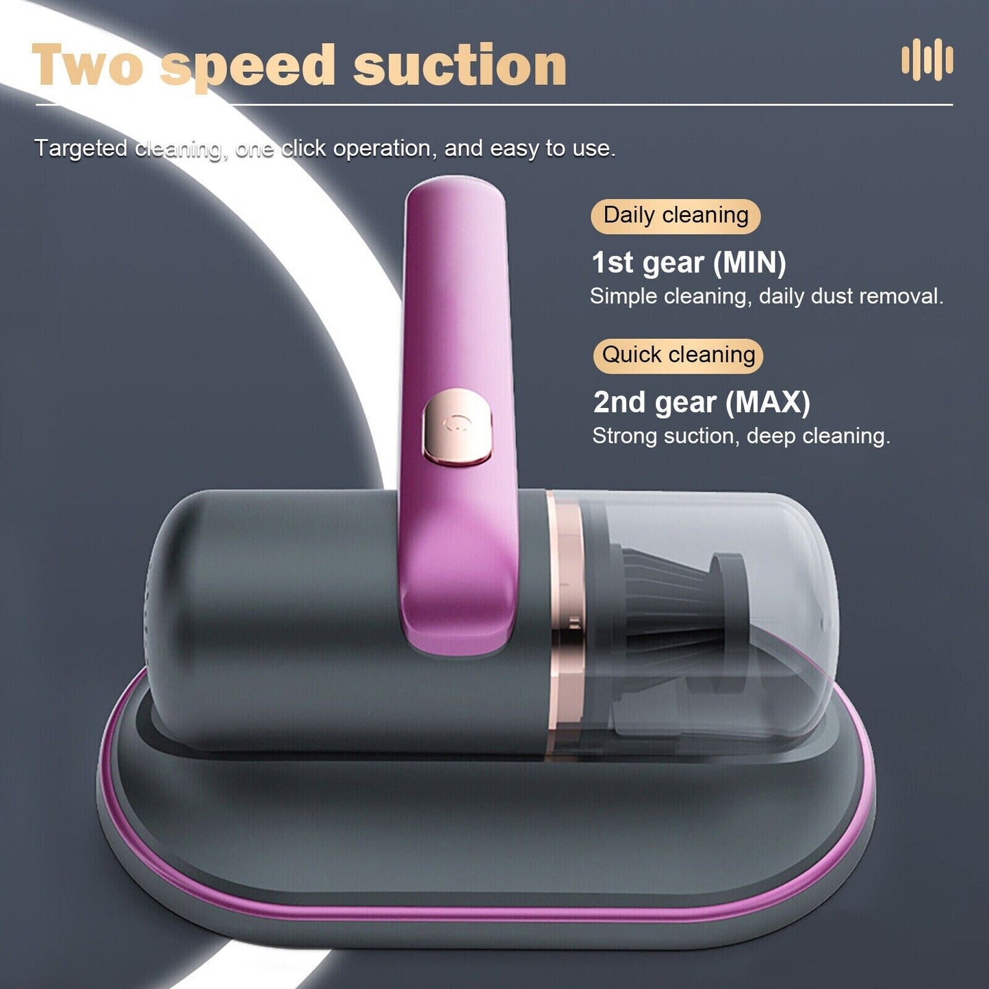 Handheld Strong Suction Rechargeable UV Vacuum Cleaner for Bedding Sofa Mattress
