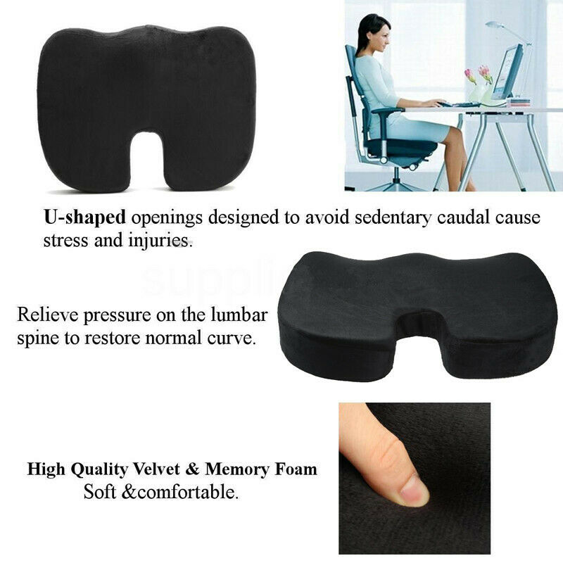 Coccyx Orthopedic Memory Foam Seat Cushion Car Office Seat Lumbar Pain Relief