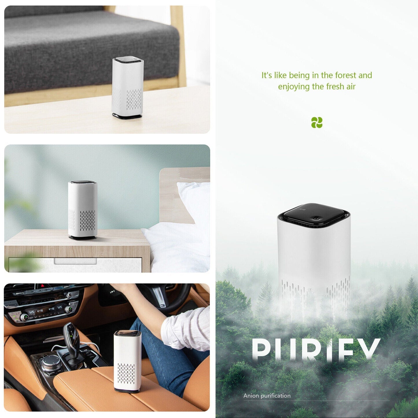 Air Purifier Deodorizer USB Negative Ion Deodorant Ozone Generator Odor Cleaner