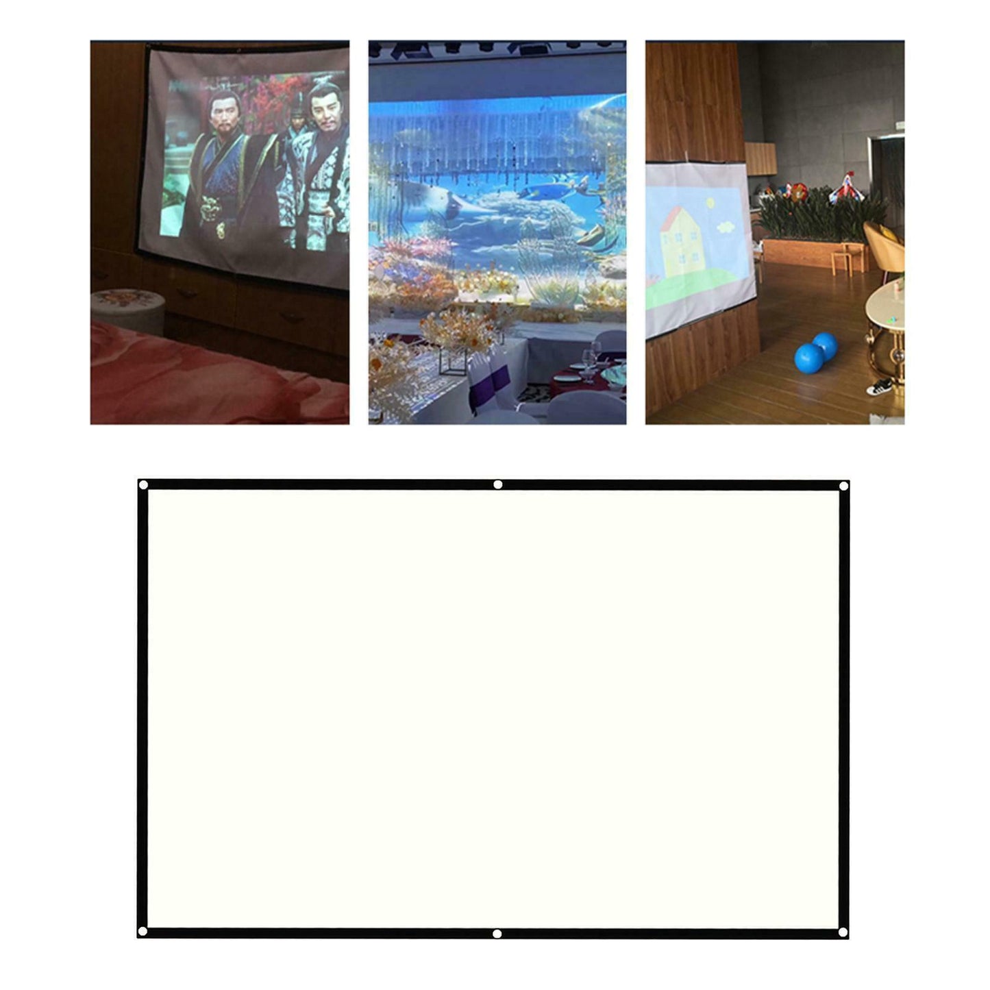 100 Inch Foldable Projection Screen 16:9 HD 4K Home Theater Cinema Movie Projector Screen