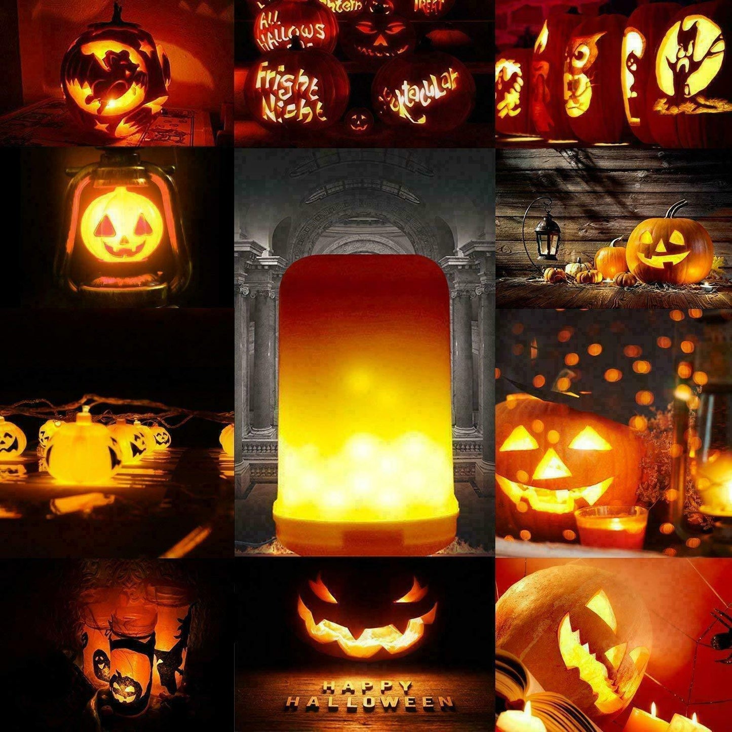 LED Flame Effect Light Bulb 4 Modes Flame Lights Bulbs E27 Base Fire Light Bulbs