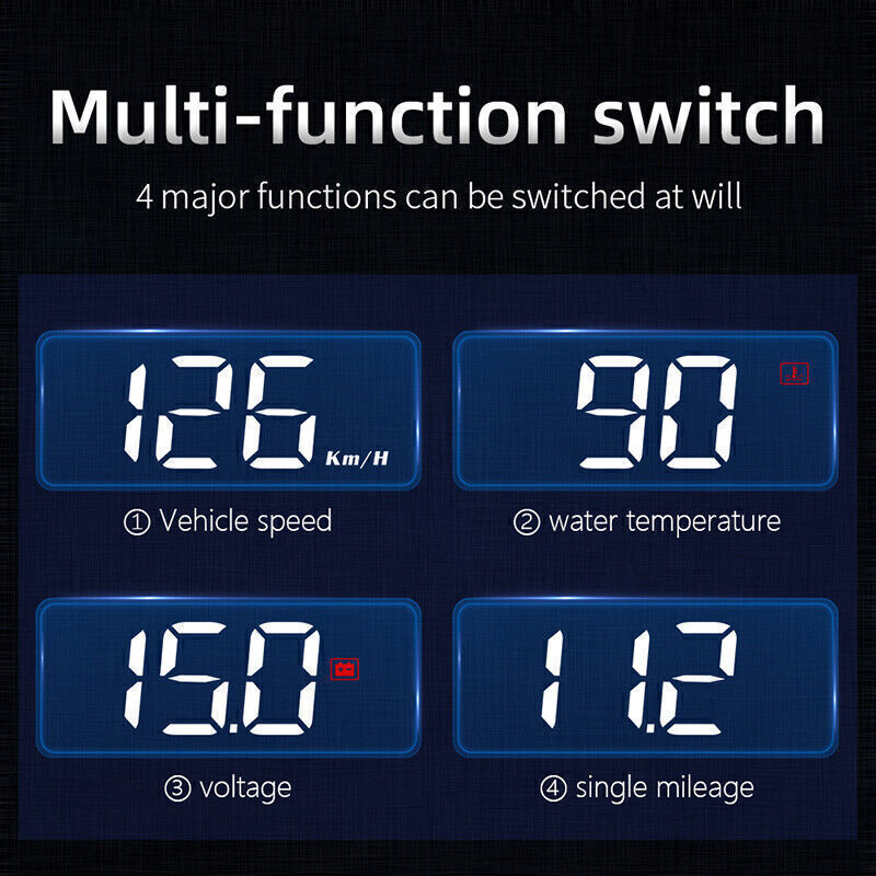 Car HUD Head Up Display OBD2 Overspeed Warning System Projector Windshield