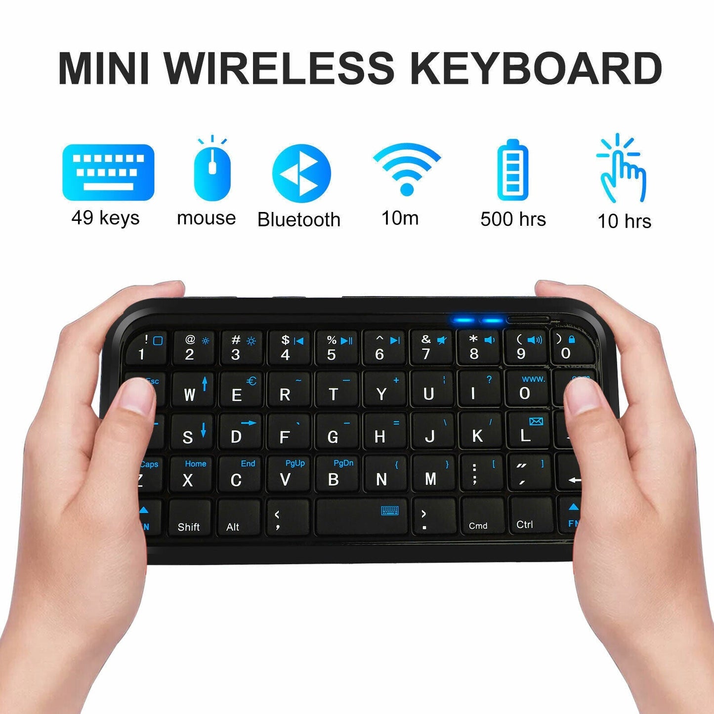 Mini Wireless Bluetooth 3.0 Keyboard LED Keypad USB Charging for PC TV Android XBOX
