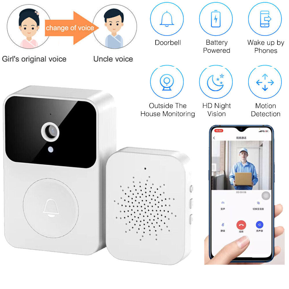 1080P HD Wireless Smart WiFi Video Doorbell Intercom Door Bell Security Camera