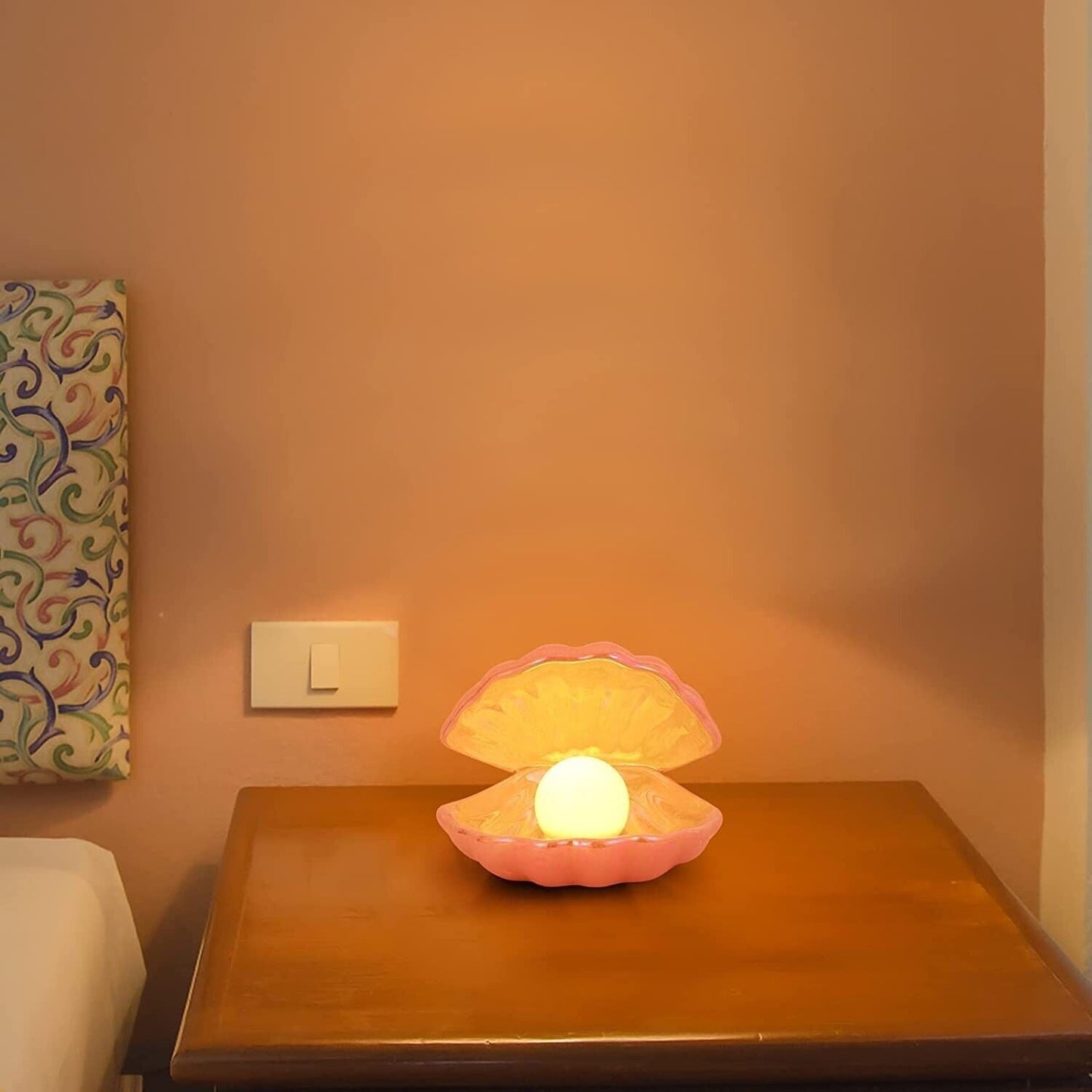Pearl Night Lamp,Pink Shell Pearl Night Light