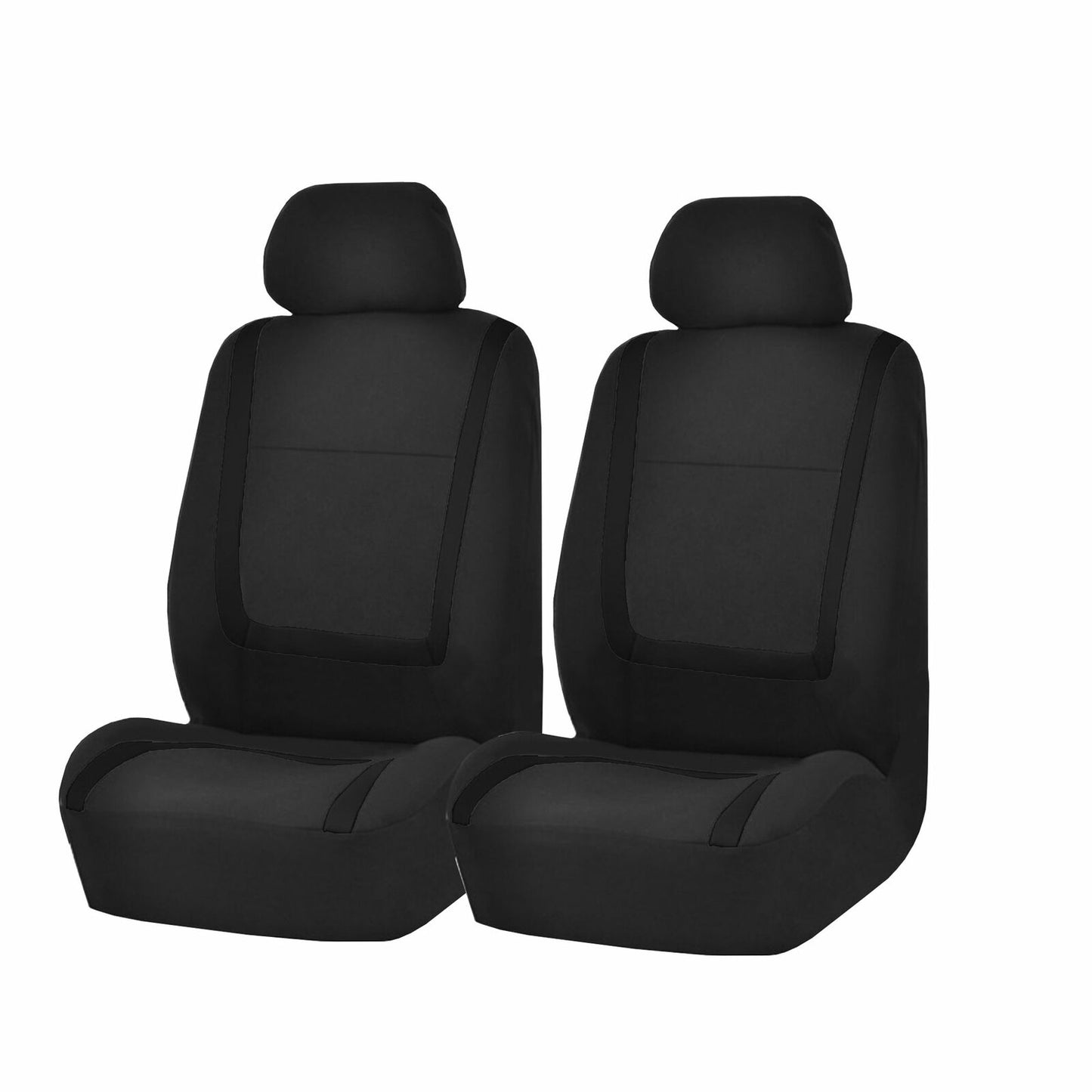 Full Car Seat Covers Set Solid Black For Auto Truck SUV - Universal Protectors Polyester for Car