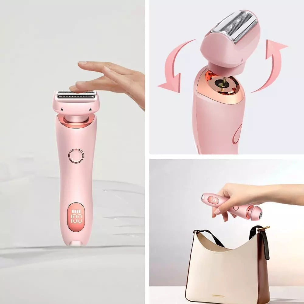 2 in 1 Electric Women Shaver Hair Arm Leg Bikini Face Remover Lady Razor Trimmer