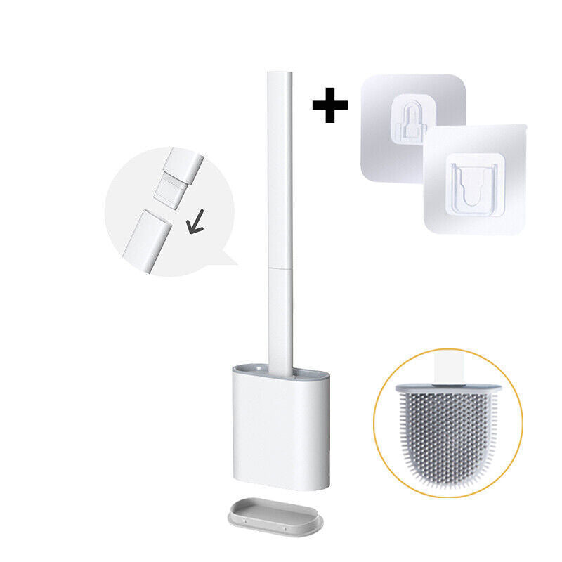 Revolutionary Silicone Flex Toilet Brush With Holder