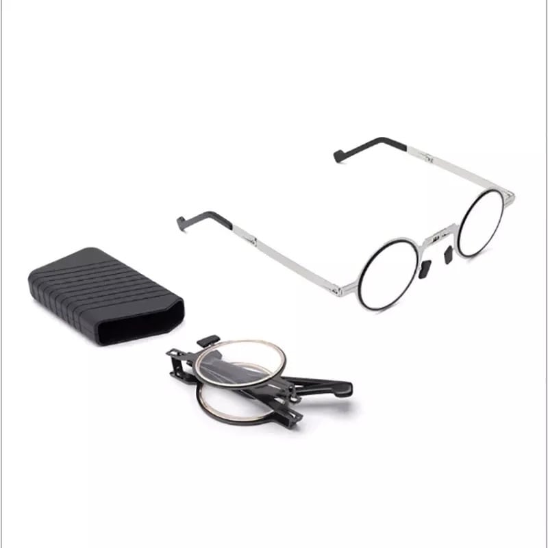 Men Ultra Light Titanium Material Screwless Foldable Anti-Blue Reading Glasses