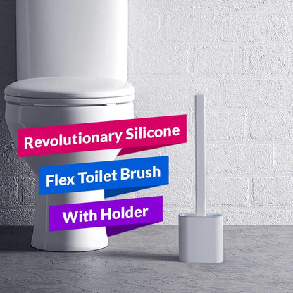 Brosse de toilette révolutionnaire en silicone flexible avec support