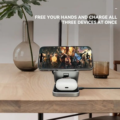 3 in 1 Folding Wireless Charging Station