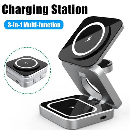 Station de recharge sans fil pliable 3 en 1