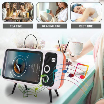 Retro TV Design 6.2-6.7 inch Cell Mobile Phone Holder Stand Desktop Lazy Bracket