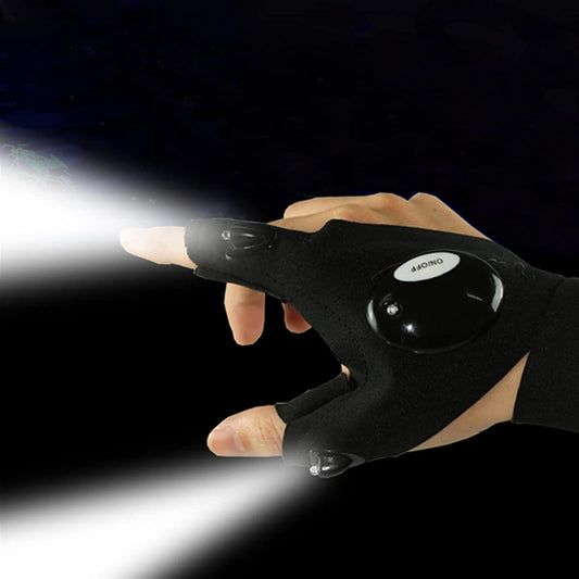 Finger Glove with LED Light Flashlight Gloves Outdoor Gear Rescue Night Fishing