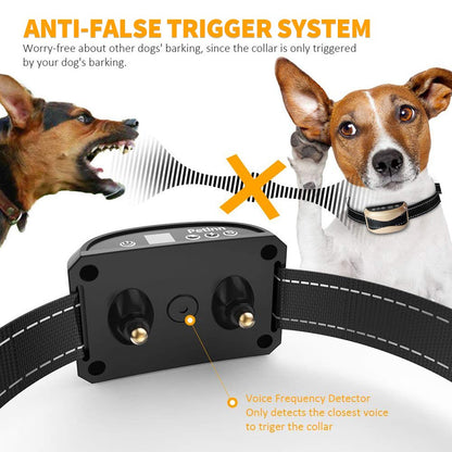Pet Dog Safety Anti Bark Collars Rechargeable Vibration Electric Shock Waterproof Stop Barking Dog Waterproof Training Collars