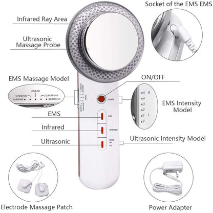 Ultrasonic Cavitation Fat Remover Body Massager Slimming Anti-Cellulite Machine