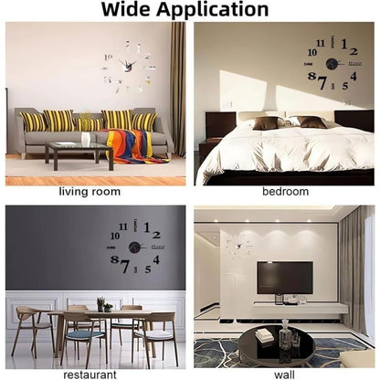 3D Wall Decal Decorative Clock,DIY Wall Clock