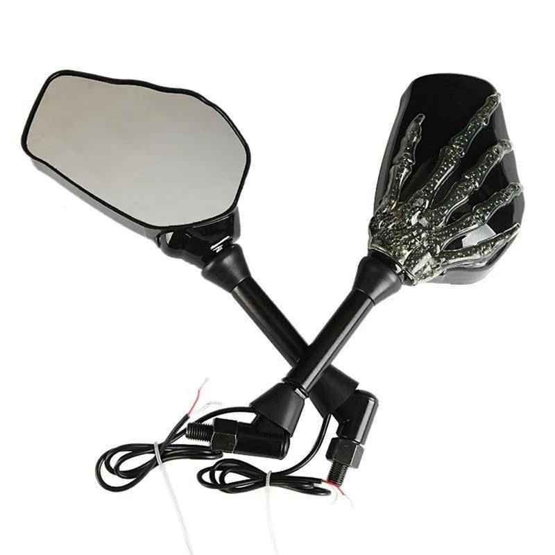 LED Ghost Claw Rearview Mirror For Harley 8mm Yamaha Suzuki Kawasaki Honda 10mm Mounting