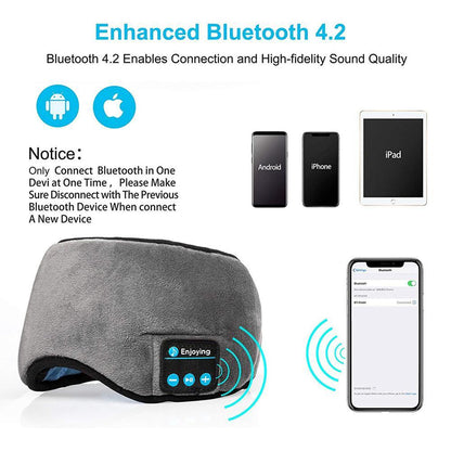 Bluetooth Sleep Mask Headphones - Good Sleep with Comfy Mask and Music