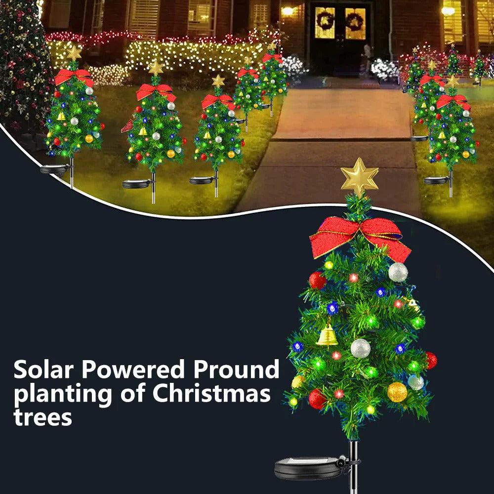 Solar Garden Lights Christmas Tree Outdoor Pathway Yard Patio Lights Decorations