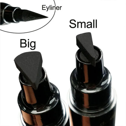 2 in 1 Flüssiger wasserfester Eyeliner Stempelstift Augen Make-up Kit