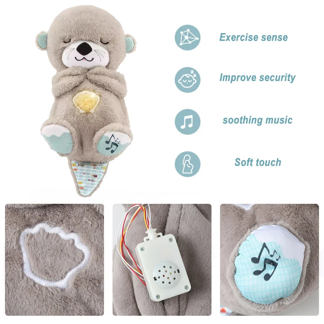 Weicher rhythmischer Plüsch-Teddybär mit sensorischen Musiklichtern und rhythmischer Bewegung