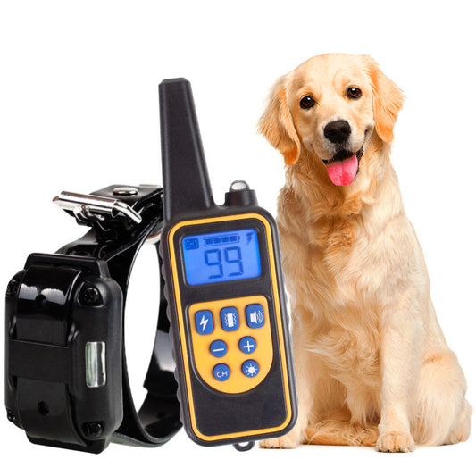 800m Electric Dog Training Collar Pet Remote Control Rechargeable with LCD Display for All Size Shock Vibration Sound