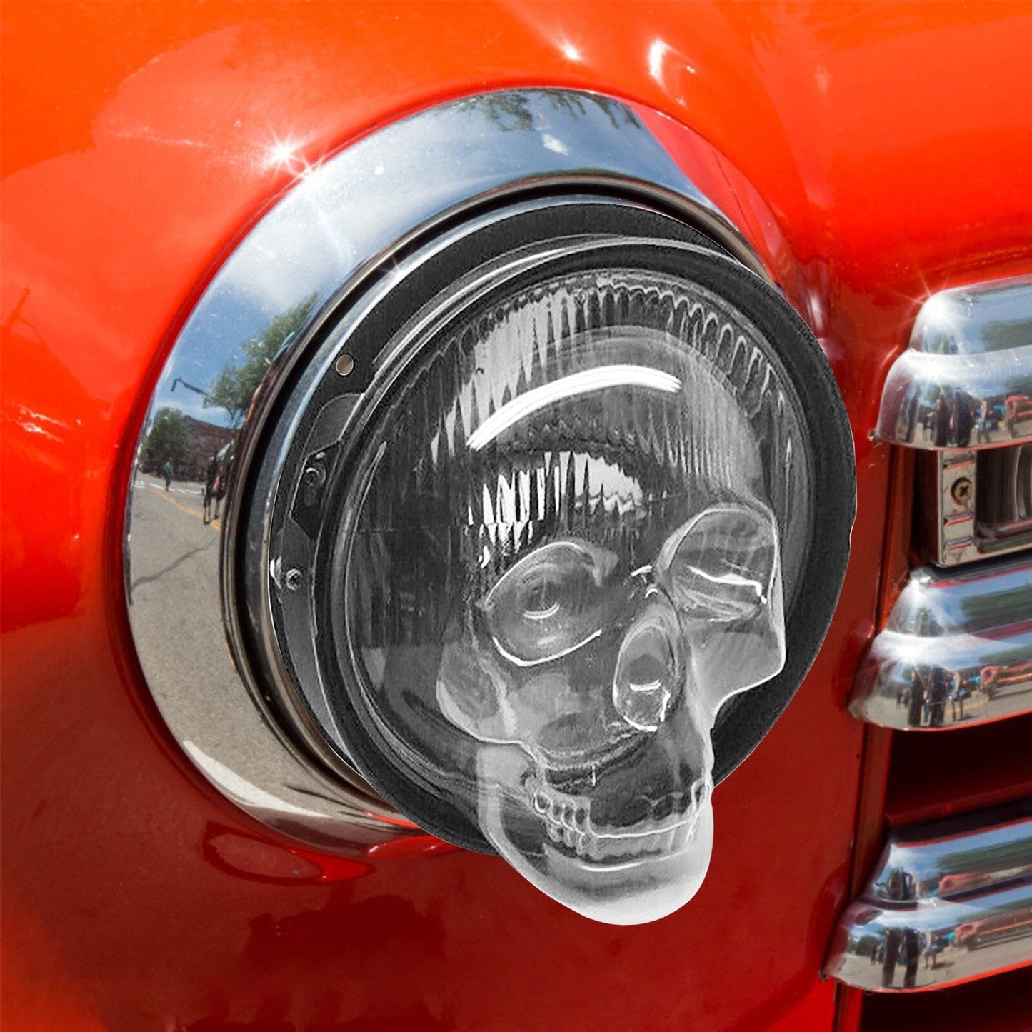 Skull Headlight Covers fit 7-inch Headlight Skeleton Cover for Car Trucks