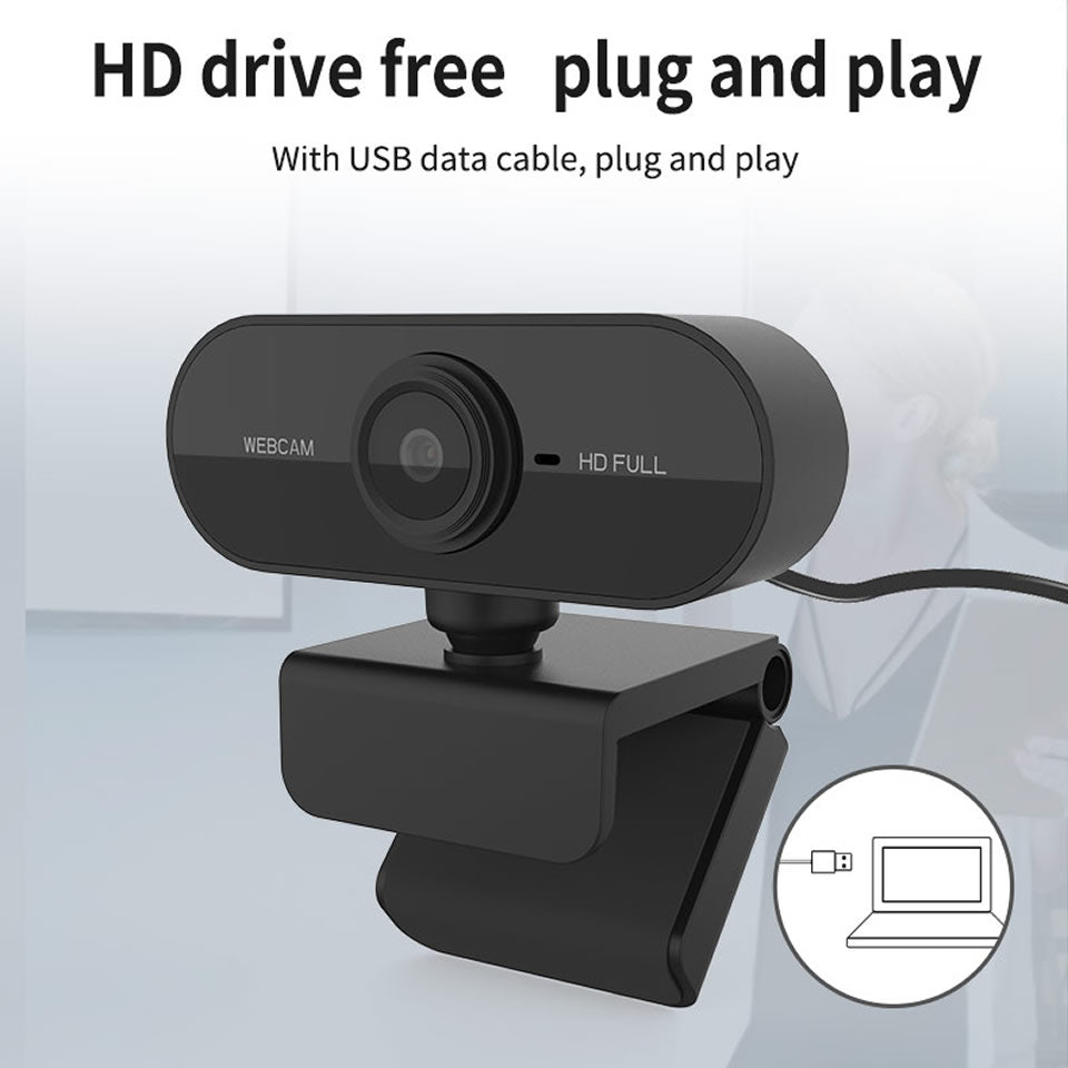 Zoom Skype FHD USB Webcam & Mic Full HD 1080P Streaming Camera for PC MAC Laptop