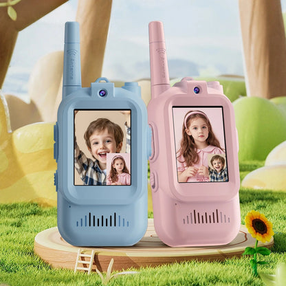 2 PACK Rechargeable Video Walkie Talkies for Ages 3-12 Camping Hiking Toys
