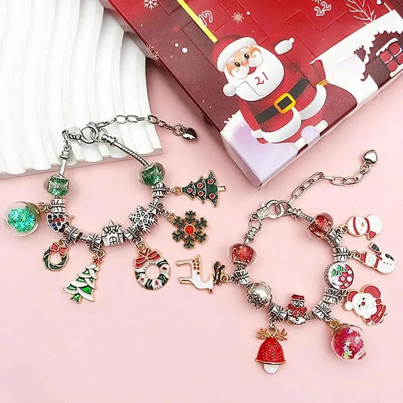 DIY 24 Days Christmas Countdown Calendar Bracelets Set