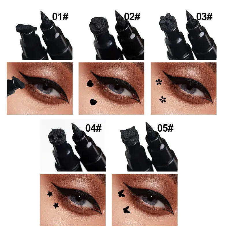 Kit de maquillage pour les yeux 2 en 1 avec stylo eyeliner liquide et imperméable