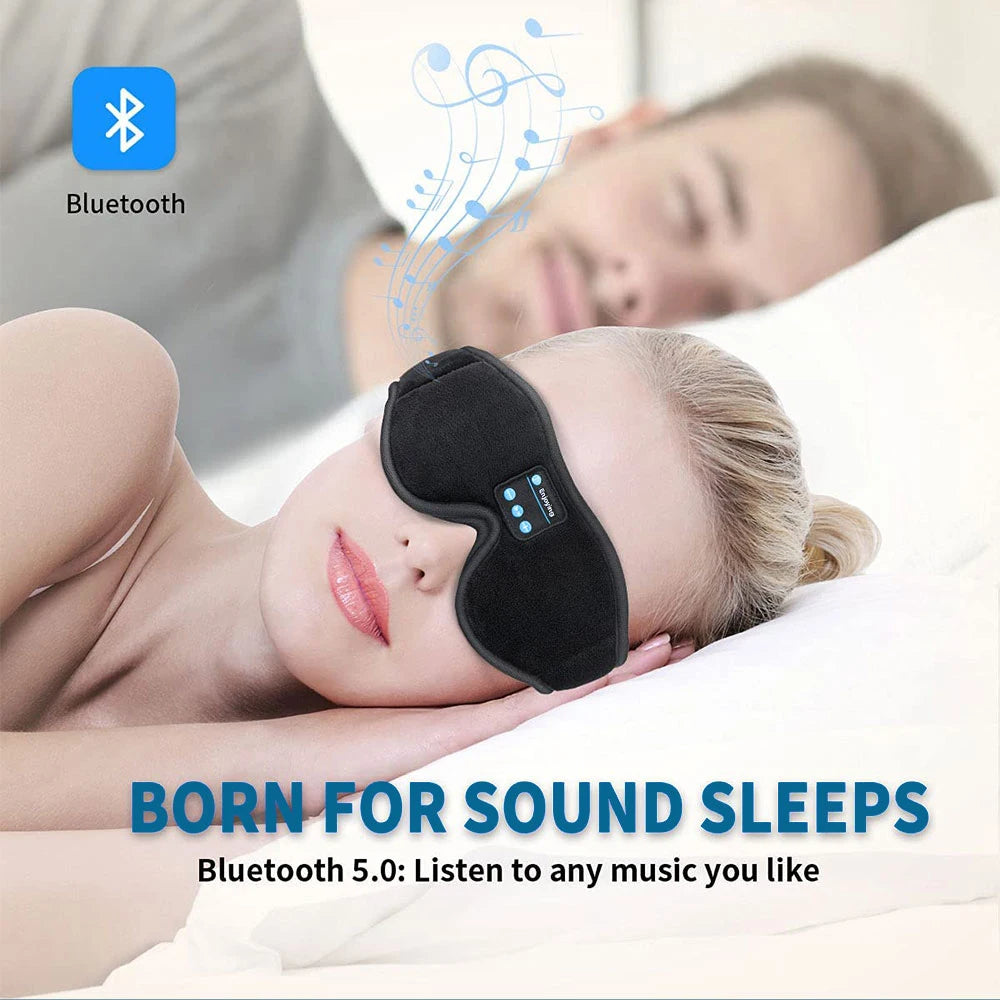 Masque pour dormir Masque pour les yeux 3D Musique Lecture Casque de sommeil Haut-parleur HD intégré