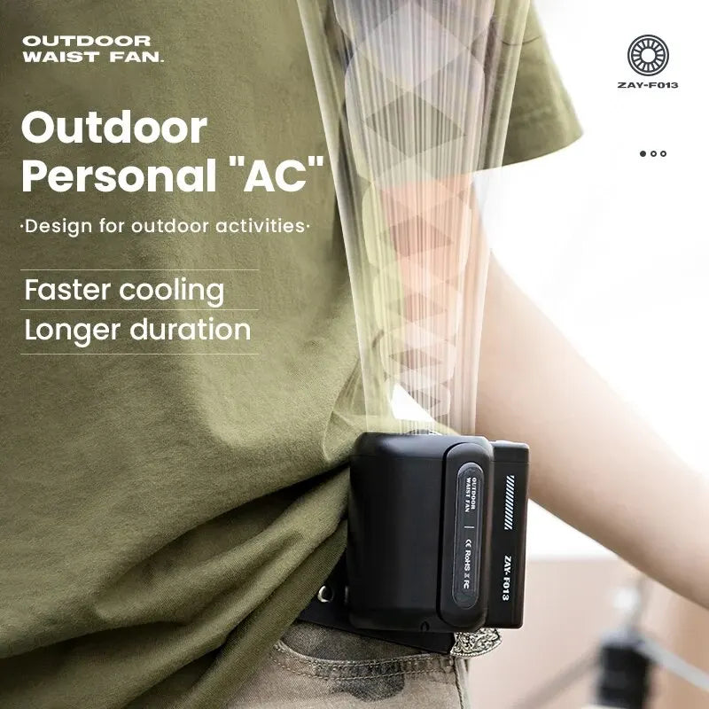 Outdoor Waist-Mounted Fan Clip-On Bladeless Waist-Mounted Fan