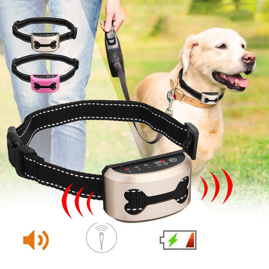 Pet Dog Safety Anti Bark Collars Rechargeable Vibration Electric Shock Waterproof Stop Barking Dog Waterproof Training Collars