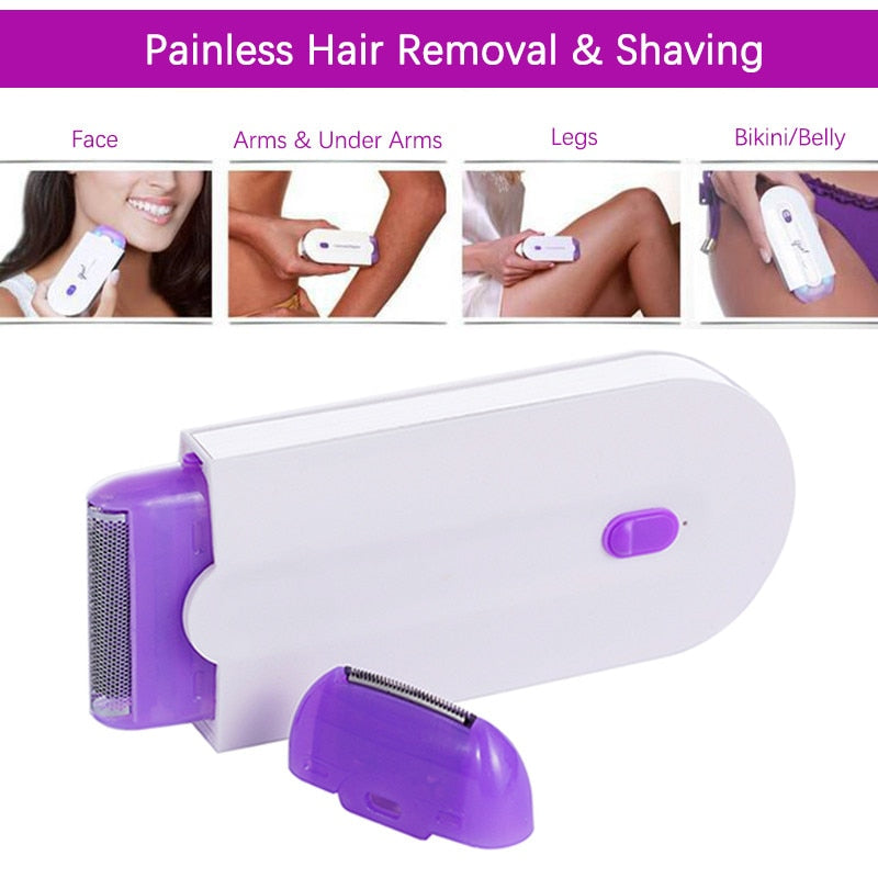 2-in-1 Epilator Women Painless Touch Facial Body Hair Removal Depilator Shaver