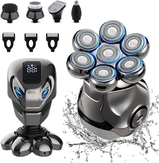 7D 5-in-1 Shaver Cordless Hair Trimmer Bald Head Razor Electric For Men