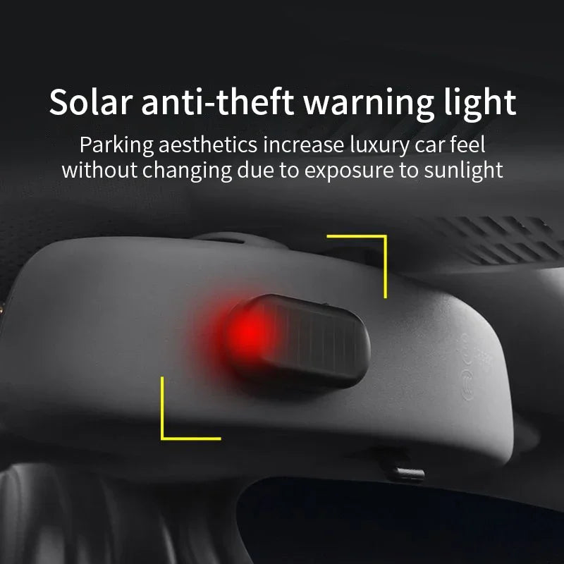 2PCs Car Anti-theft Simulation Warning Flashing Solar  Light