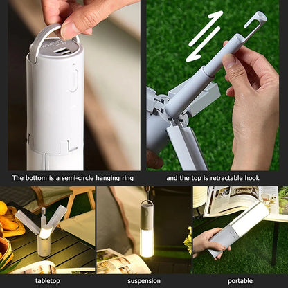 Multi-function Folding Camping Lantern with Adjustable Brightness and Angle Bulbs