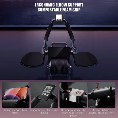 Elbow Support Rebound Abdominal Wheel -Ab Roller with Elbow Support for Core Workout