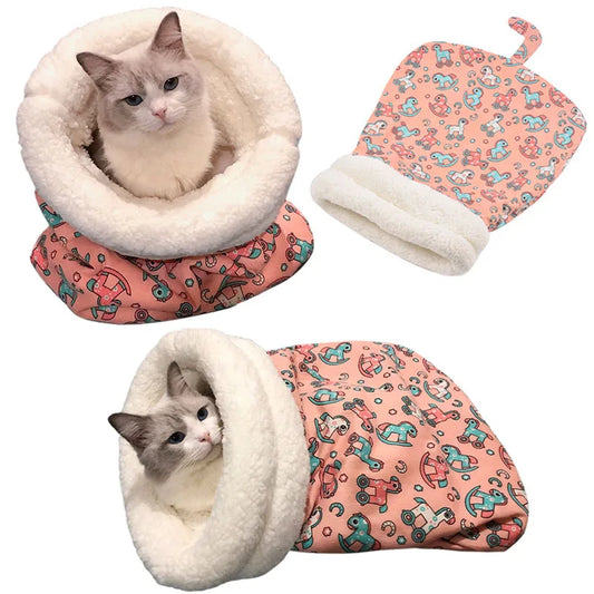 Fleece Thickened Comfy Warm Cat Sleeping Bag