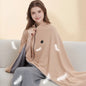 Portable Electric Heated Soft Zipper Shawl Blanket