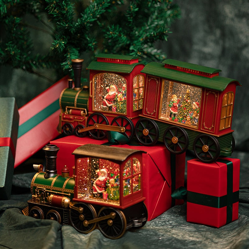 Christmas Gift Christmas Eve Music Box Train Music Box Crystal Ball Ornaments