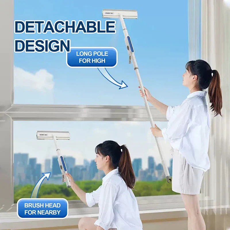 Double-Sided Spray Window Cleaner, Squeegee for Window Cleaning with Spray