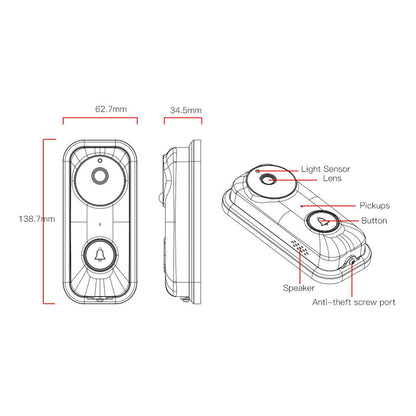 Drahtlose Smart Video Türklingel Sicherheit Gegensprechanlage WiFi Kamera Tür Ring Glocke