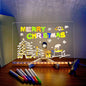 LED Note Board with Colors, Acrylic Dry Erase Board with 7 Pens for Office Home