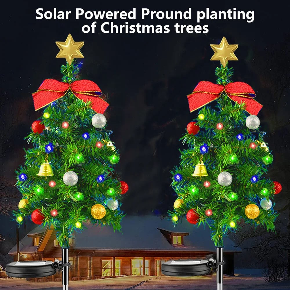 Solar Garden Lights Christmas Tree Outdoor Pathway Yard Patio Lights Decorations